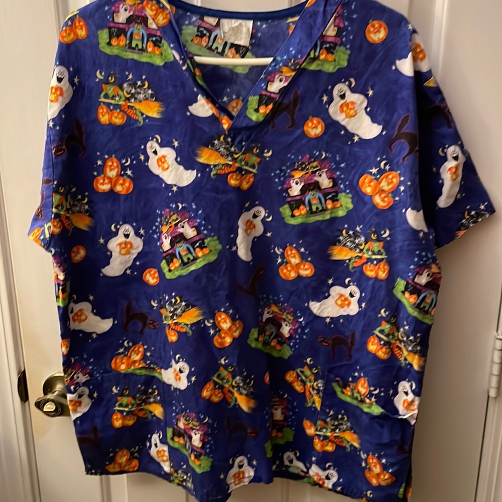 Halloween scrub top